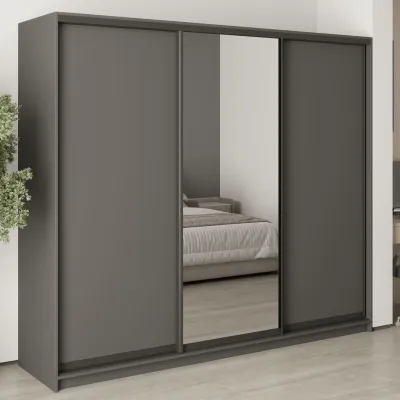 Шафа-купе тридверна Mebel Star Комбо BG 240х60х210 см Антрацит (MBS-9084)