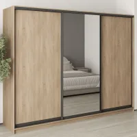 Шафа-купе тридверна Mebel Star Комбо BG 270х45х210 см Дуб сонома (MBS-9097)
