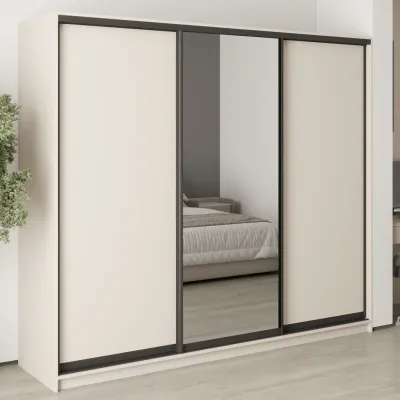 Шафа-купе тридверна Mebel Star Комбо BG 240х60х210 см Кашемір (MBS-9124)