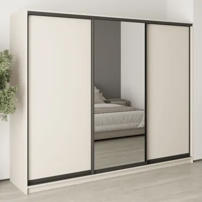 Шафа-купе тридверна Mebel Star Комбо BG 260х60х210 см Кашемір (MBS-9126)