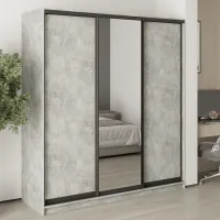 Шафа-купе тридверна Mebel Star Комбо BG 190х45х210 см Бетон (MBS-9129)