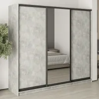 Шафа-купе тридверна Mebel Star Комбо BG 230х45х210 см Бетон (MBS-9133)