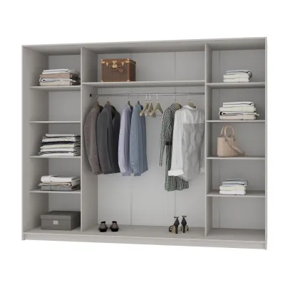 Шафа-купе тридверна Mebel Star Комбо BG 260х60х210 см Бетон (MBS-9146)