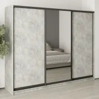 Шафа-купе тридверна Mebel Star Комбо BG 260х60х210 см Бетон (MBS-9146)