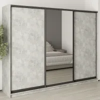 Шкаф-купе трехдверный Mebel Star Комбо BG 270х60х210 см Бетон (MBS-9147) Шкаф-купе трехдверный Mebel Star Комбо BG 270х60х210 см Бетон (MBS-9147)