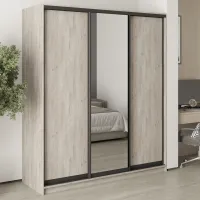 Шкаф-купе трехдверный Mebel Star Комбо BG 180х45х210 см Аляска серый (MBS-9148) Шкаф-купе трехдверный Mebel Star Комбо BG 180х45х210 см Аляска серый (MBS-9148)