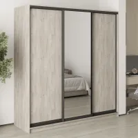 Шафа-купе тридверна Mebel Star Комбо BG 200х45х210 см Аляска сірий (MBS-9150) Шафа-купе тридверна Mebel Star Комбо BG 200х45х210 см Аляска сірий (MBS-9150)