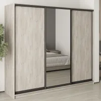 Шкаф-купе трехдверный Mebel Star Комбо BG 240х45х210 см Аляска серый (MBS-9154)