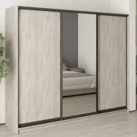 Шафа-купе тридверна Mebel Star Комбо BG 250х45х210 см Аляска сірий (MBS-9155)