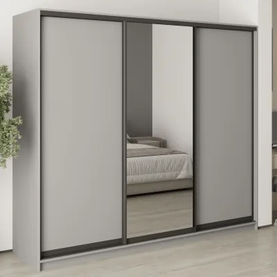 Шафа-купе тридверна Mebel Star Комбо BG 240х45х210 см Серая мышка (MBS-9194)