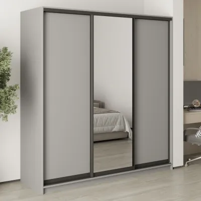 Шафа-купе тридверна Mebel Star Комбо BG 200х60х210 см Серая мышка (MBS-9200)