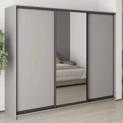 Шафа-купе тридверна Mebel Star Комбо BG 250х60х210 см Серая мышка (MBS-9205)