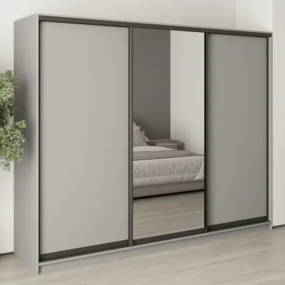Шафа-купе тридверна Mebel Star Комбо BG 260х60х210 см Серая мышка (MBS-9206)