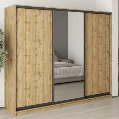Шафа-купе тридверна Mebel Star Комбо BG 250х60х210 см Дуб тахо (MBS-9225)