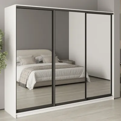 Шафа-купе тридверна Mebel Star Комбо BG 250х60х210 см Аляска білий (MBS-9245)