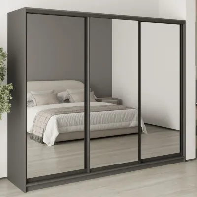 Шафа-купе тридверна Mebel Star Комбо BG 250х45х210 см Антрацит (MBS-9255)