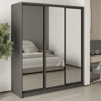 Шафа-купе тридверна Mebel Star Комбо BG 180х60х210 см Антрацит (MBS-9258)