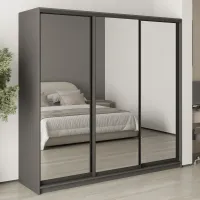 Шкаф-купе трехдверный Mebel Star Комбо BG 220х60х210 см Антрацит (MBS-9262)