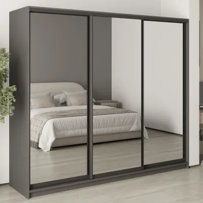Шафа-купе тридверна Mebel Star Комбо BG 240х60х210 см Антрацит (MBS-9264)