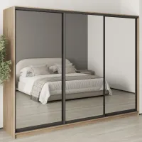 Шафа-купе тридверна Mebel Star Комбо BG 270х45х210 см Дуб сонома (MBS-9277)