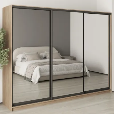 Шафа-купе тридверна Mebel Star Комбо BG 270х45х210 см Дуб сонома (MBS-9277)