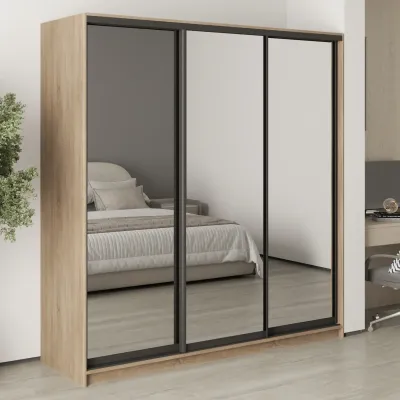 Шафа-купе тридверна Mebel Star Комбо BG 200х60х210 см Дуб сонома (MBS-9280)