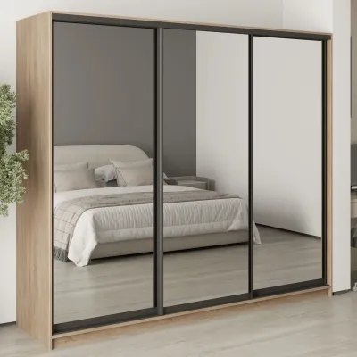 Шафа-купе тридверна Mebel Star Комбо BG 240х60х210 см Дуб сонома (MBS-9284)