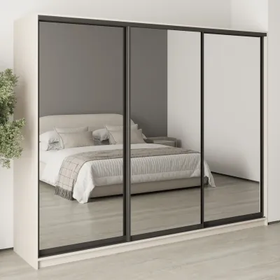 Шафа-купе тридверна Mebel Star Комбо BG 260х45х210 см Кашемір (MBS-9296)