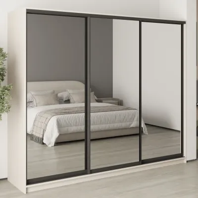 Шафа-купе тридверна Mebel Star Комбо BG 250х60х210 см Кашемір (MBS-9305)