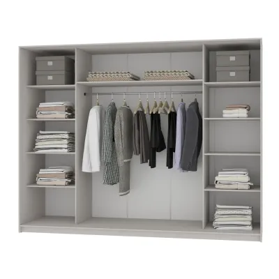 Шафа-купе тридверна Mebel Star Комбо BG 270х60х210 см Кашемір (MBS-9307)