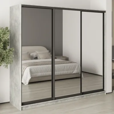 Шафа-купе тридверна Mebel Star Комбо BG 230х45х210 см Бетон (MBS-9313)