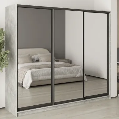 Шкаф-купе трехдверный Mebel Star Комбо BG 240х45х210 см Бетон (MBS-9314)