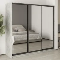 Шафа-купе тридверна Mebel Star Комбо BG 220х60х210 см Бетон (MBS-9322) Шафа-купе тридверна Mebel Star Комбо BG 220х60х210 см Бетон (MBS-9322)