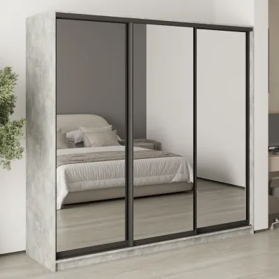 Шафа-купе тридверна Mebel Star Комбо BG 220х60х210 см Бетон (MBS-9322)