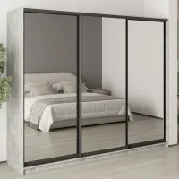 Шафа-купе тридверна Mebel Star Комбо BG 250х60х210 см Бетон (MBS-9325)