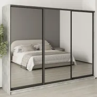 Шафа-купе тридверна Mebel Star Комбо BG 270х60х210 см Бетон (MBS-9327)