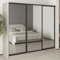 Шафа-купе тридверна Mebel Star Комбо BG 240х45х210 см Аляска сірий (MBS-9334) Шафа-купе тридверна Mebel Star Комбо BG 240х45х210 см Аляска сірий (MBS-9334)