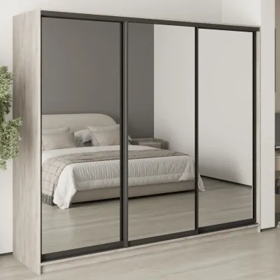Шафа-купе тридверна Mebel Star Комбо BG 240х45х210 см Аляска сірий (MBS-9334)