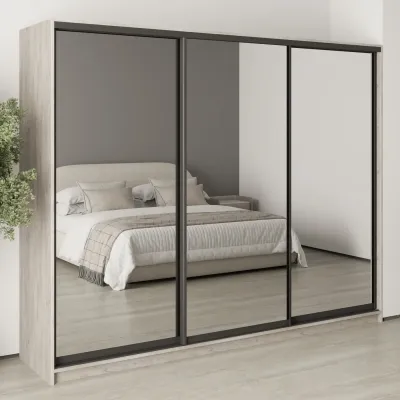 Шкаф-купе трехдверный Mebel Star Комбо BG 260х45х210 см Аляска серый (MBS-9336)