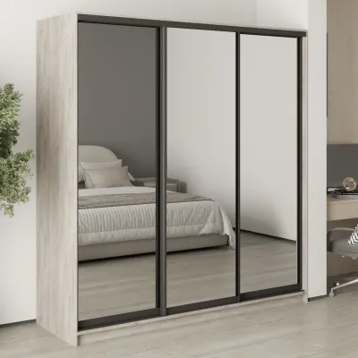 Шафа-купе тридверна Mebel Star Комбо BG 200х60х210 см Аляска сірий (MBS-9340)