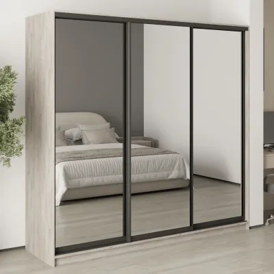 Шафа-купе тридверна Mebel Star Комбо BG 220х60х210 см Аляска сірий (MBS-9342)