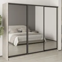 Шафа-купе тридверна Mebel Star Комбо BG 250х60х210 см Аляска сірий (MBS-9345)
