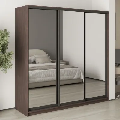 Шафа-купе тридверна Mebel Star Комбо BG 210х45х210 см Дуб ристрето (MBS-9351)