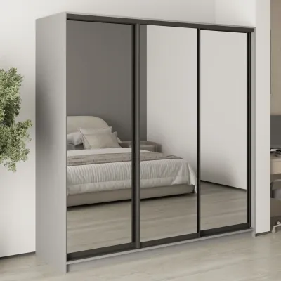 Шафа-купе тридверна Mebel Star Комбо BG 210х45х210 см Серая мышка (MBS-9371)