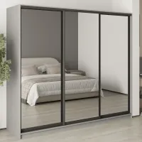Шафа-купе тридверна Mebel Star Комбо BG 240х45х210 см Серая мышка (MBS-9374)