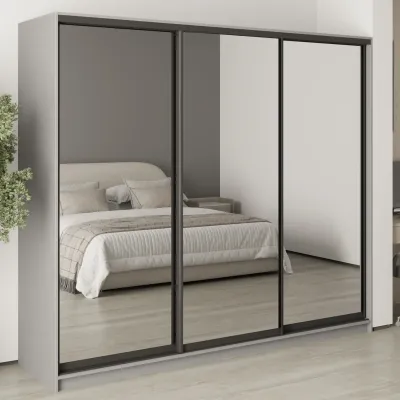 Шафа-купе тридверна Mebel Star Комбо BG 240х45х210 см Серая мышка (MBS-9374)