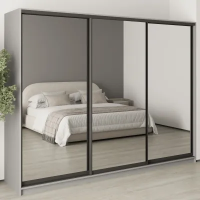 Шафа-купе тридверна Mebel Star Комбо BG 270х45х210 см Серая мышка (MBS-9377)