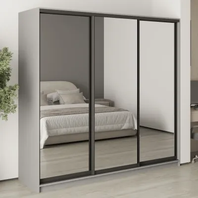 Шафа-купе тридверна Mebel Star Комбо BG 220х60х210 см Серая мышка (MBS-9382)
