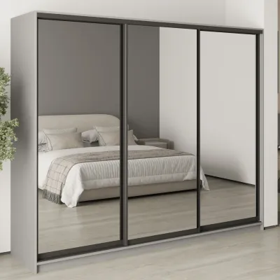 Шафа-купе тридверна Mebel Star Комбо BG 250х60х210 см Серая мышка (MBS-9385)