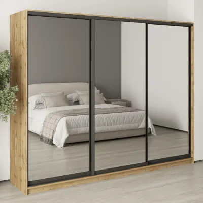 Шафа-купе тридверна Mebel Star Комбо BG 260х45х210 см Дуб тахо (MBS-9396)